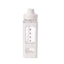 Load image into Gallery viewer, 700ml Square Bear Water Bottle Outdoor Water Bottle with Straw Plastic Portable Water Cup Dinkware Camping Bike Sports Bottle
