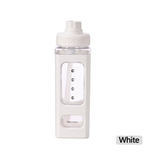 Load image into Gallery viewer, 700ml Square Bear Water Bottle Outdoor Water Bottle with Straw Plastic Portable Water Cup Dinkware Camping Bike Sports Bottle
