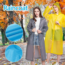 Load image into Gallery viewer, Reusable Poncho Rain Coat with Drawstring Hat and Elastic Sleeves Cuffs Extra Thick Protective Isolation Emergency for Outdoor Activities
