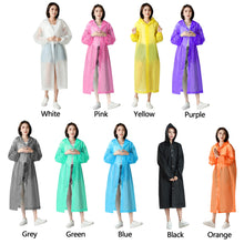 Load image into Gallery viewer, Reusable Poncho Rain Coat with Drawstring Hat and Elastic Sleeves Cuffs Extra Thick Protective Isolation Emergency for Outdoor Activities
