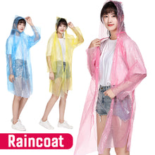 Load image into Gallery viewer, Disposable Poncho Rain Coat with Drawstring Hat and Elastic Sleeves Cuffs Protective Isolation Emergency for Outdoor Activities
