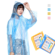 Load image into Gallery viewer, Disposable Poncho Rain Coat with Drawstring Hat and Elastic Sleeves Cuffs Protective Isolation Emergency for Outdoor Activities
