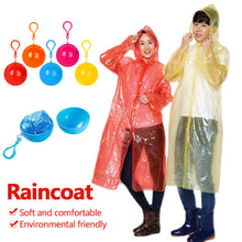 Load image into Gallery viewer, Disposable Rain Coat Casual Outdoor Camping Raincoat Poncho with Storage Ball Portable Rainwear for Drifting Outdoor Activities
