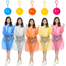 Load image into Gallery viewer, Disposable Rain Coat Casual Outdoor Camping Raincoat Poncho with Storage Ball Portable Rainwear for Drifting Outdoor Activities
