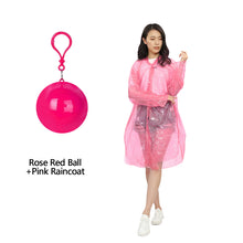 Load image into Gallery viewer, Disposable Rain Coat Casual Outdoor Camping Raincoat Poncho with Storage Ball Portable Rainwear for Drifting Outdoor Activities

