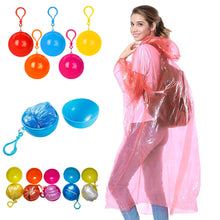 Load image into Gallery viewer, Disposable Rain Coat Casual Outdoor Camping Raincoat Poncho with Storage Ball Portable Rainwear for Drifting Outdoor Activities
