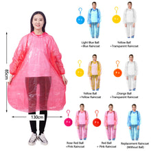 Load image into Gallery viewer, Disposable Rain Coat Casual Outdoor Camping Raincoat Poncho with Storage Ball Portable Rainwear for Drifting Outdoor Activities
