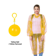 Load image into Gallery viewer, Disposable Rain Coat Casual Outdoor Camping Raincoat Poncho with Storage Ball Portable Rainwear for Drifting Outdoor Activities
