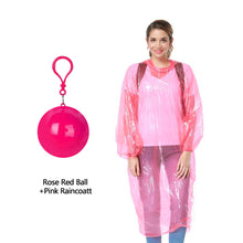 Load image into Gallery viewer, Disposable Rain Coat Casual Outdoor Camping Raincoat Poncho with Storage Ball Portable Rainwear for Drifting Outdoor Activities
