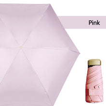 Load image into Gallery viewer, Mini Phone Size Pocket Umbrella Anti-UV Portable Folding Umbrella Parasol Ultralight Foldable Candy Color Traveling Rain Gear

