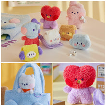 Load image into Gallery viewer, 12cm KPOP BT21 BTS Soft Plush Toy Plush Keychain Bag Pendant Key Ring Stuffed Toy Gift Tata Cooky Chimmy Koya Shooky Mang RJ
