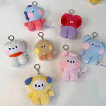 Load image into Gallery viewer, 12cm KPOP BT21 BTS Soft Plush Toy Plush Keychain Bag Pendant Key Ring Stuffed Toy Gift Tata Cooky Chimmy Koya Shooky Mang RJ
