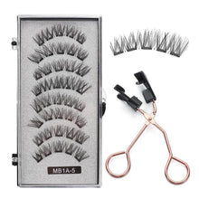 Load image into Gallery viewer, 4 Pairs Fashion Magnetic Eyelashes Handmade Reusable Five Magnets Easily Apply Eyelash Makeup Tools No Glue Needed Eyelashes
