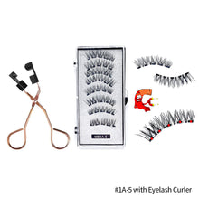 Load image into Gallery viewer, 4 Pairs Fashion Magnetic Eyelashes Handmade Reusable Five Magnets Easily Apply Eyelash Makeup Tools No Glue Needed Eyelashes
