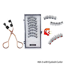 Load image into Gallery viewer, 4 Pairs Fashion Magnetic Eyelashes Handmade Reusable Five Magnets Easily Apply Eyelash Makeup Tools No Glue Needed Eyelashes
