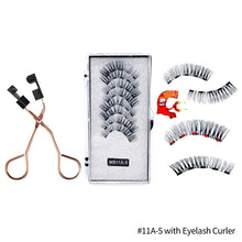 Load image into Gallery viewer, 4 Pairs Fashion Magnetic Eyelashes Handmade Reusable Five Magnets Easily Apply Eyelash Makeup Tools No Glue Needed Eyelashes
