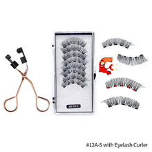 Load image into Gallery viewer, 4 Pairs Fashion Magnetic Eyelashes Handmade Reusable Five Magnets Easily Apply Eyelash Makeup Tools No Glue Needed Eyelashes
