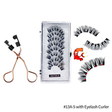 Load image into Gallery viewer, 4 Pairs Fashion Magnetic Eyelashes Handmade Reusable Five Magnets Easily Apply Eyelash Makeup Tools No Glue Needed Eyelashes
