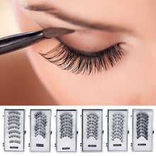 Load image into Gallery viewer, 4 Pairs Fashion Magnetic Eyelashes Handmade Reusable Five Magnets Easily Apply Eyelash Makeup Tools No Glue Needed Eyelashes
