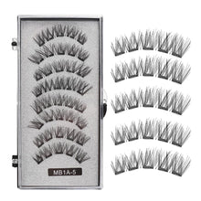 Load image into Gallery viewer, 4 Pairs Fashion Magnetic Eyelashes Handmade Reusable Five Magnets Easily Apply Eyelash Makeup Tools No Glue Needed Eyelashes
