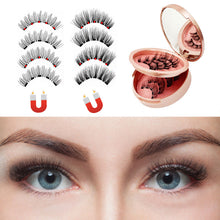 Load image into Gallery viewer, 4 Pairs Fashion Magnetic Eyelashes Handmade Reusable Five Magnets Easily Apply Eyelash Makeup Tools No Glue Needed Eyelashes
