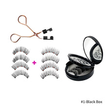 Load image into Gallery viewer, 4 Pairs Fashion Magnetic Eyelashes Handmade Reusable Five Magnets Easily Apply Eyelash Makeup Tools No Glue Needed Eyelashes
