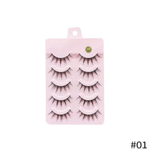 Load image into Gallery viewer, 5pairs 3D Fairy Princess Comics Eyelashes Lashs Natural Short Daily Eyelashes False Eyelash Extension Tools
