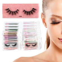 Load image into Gallery viewer, 1Pair 3D Faux Mink Eyelash Thick Fluffy Natural Eyelash Makeup False Eyelashes Brushes Set with Tweezers Eyelash Brush
