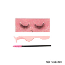 Load image into Gallery viewer, 1Pair 3D Faux Mink Eyelash Thick Fluffy Natural Eyelash Makeup False Eyelashes Brushes Set with Tweezers Eyelash Brush
