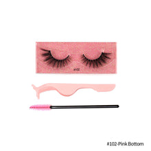 Load image into Gallery viewer, 1Pair 3D Faux Mink Eyelash Thick Fluffy Natural Eyelash Makeup False Eyelashes Brushes Set with Tweezers Eyelash Brush
