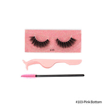 Load image into Gallery viewer, 1Pair 3D Faux Mink Eyelash Thick Fluffy Natural Eyelash Makeup False Eyelashes Brushes Set with Tweezers Eyelash Brush
