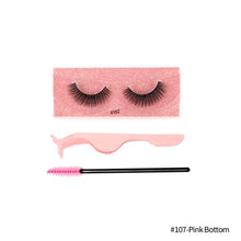 Load image into Gallery viewer, 1Pair 3D Faux Mink Eyelash Thick Fluffy Natural Eyelash Makeup False Eyelashes Brushes Set with Tweezers Eyelash Brush
