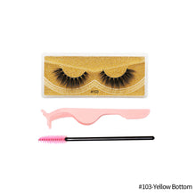 Load image into Gallery viewer, 1Pair 3D Faux Mink Eyelash Thick Fluffy Natural Eyelash Makeup False Eyelashes Brushes Set with Tweezers Eyelash Brush
