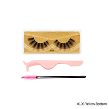 Load image into Gallery viewer, 1Pair 3D Faux Mink Eyelash Thick Fluffy Natural Eyelash Makeup False Eyelashes Brushes Set with Tweezers Eyelash Brush
