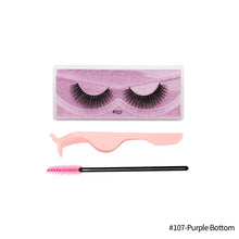 Load image into Gallery viewer, 1Pair 3D Faux Mink Eyelash Thick Fluffy Natural Eyelash Makeup False Eyelashes Brushes Set with Tweezers Eyelash Brush
