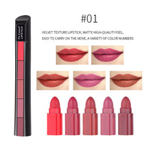 Load image into Gallery viewer, Matte 5 Color Lipstick Combo Lip Glaze Non-stick Cup Mist Glaze Mud Lip Glaze Lip Gloss Lipstick Lips Makeup Cosmetic Women Beauty
