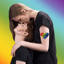 Load image into Gallery viewer, Heart Butterfly Face Sticker Rainbow Geometric Flower Arm Tattoo Sticker Body Arm Art Fake Flash Tatoos Stickers Women Men LGBT
