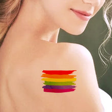 Load image into Gallery viewer, Heart Butterfly Face Sticker Rainbow Geometric Flower Arm Tattoo Sticker Body Arm Art Fake Flash Tatoos Stickers Women Men LGBT
