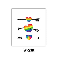 Load image into Gallery viewer, Heart Butterfly Face Sticker Rainbow Geometric Flower Arm Tattoo Sticker Body Arm Art Fake Flash Tatoos Stickers Women Men LGBT

