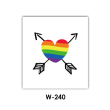 Load image into Gallery viewer, Heart Butterfly Face Sticker Rainbow Geometric Flower Arm Tattoo Sticker Body Arm Art Fake Flash Tatoos Stickers Women Men LGBT
