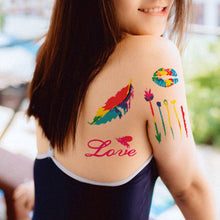 Load image into Gallery viewer, Temporary Fake Tattoo Gay Waterproof Sticker Rainbow Flag Face Cosmetic Leg Arm Body Art for Men Women Tattoo Stickers
