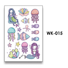 Load image into Gallery viewer, Kids Temporary Tattoo Sticker Cool Cartoon Fake Tattoo Hand Foot Waterproof Tattoos Mermaid Princess Tattoo Stickers For Boy Children
