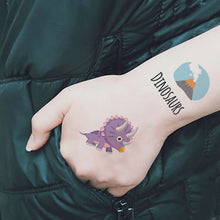 Load image into Gallery viewer, Kids Temporary Tattoo Sticker Cool Dinosaur Cartoon Fake Tatoo Hand Foot Waterproof Tattoos Tatouage For Boy Children
