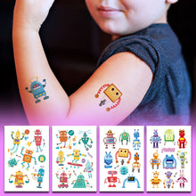 Load image into Gallery viewer, Fake Tattoo Stickers Cartoon Creative Cute Robot Temporary Tattoo Kids Children Hands Arm DIY Body Art for Kids Boy Girls
