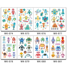 Load image into Gallery viewer, Fake Tattoo Stickers Cartoon Creative Cute Robot Temporary Tattoo Kids Children Hands Arm DIY Body Art for Kids Boy Girls
