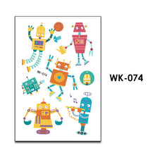 Load image into Gallery viewer, Fake Tattoo Stickers Cartoon Creative Cute Robot Temporary Tattoo Kids Children Hands Arm DIY Body Art for Kids Boy Girls
