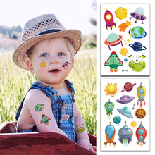 Load image into Gallery viewer, Kids Fake Tattoo Sticker Temporary Tattoos Cartoon Space Planet Alien Waterproof Tatoo Hand Art Tatto For Children Gril Boy
