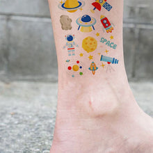 Load image into Gallery viewer, Kids Fake Tattoo Sticker Temporary Tattoos Cartoon Space Planet Alien Waterproof Tatoo Hand Art Tatto For Children Gril Boy

