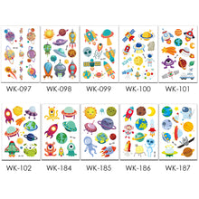 Load image into Gallery viewer, Kids Fake Tattoo Sticker Temporary Tattoos Cartoon Space Planet Alien Waterproof Tatoo Hand Art Tatto For Children Gril Boy
