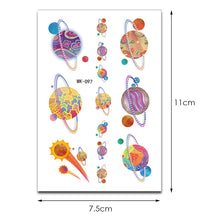 Load image into Gallery viewer, Kids Fake Tattoo Sticker Temporary Tattoos Cartoon Space Planet Alien Waterproof Tatoo Hand Art Tatto For Children Gril Boy
